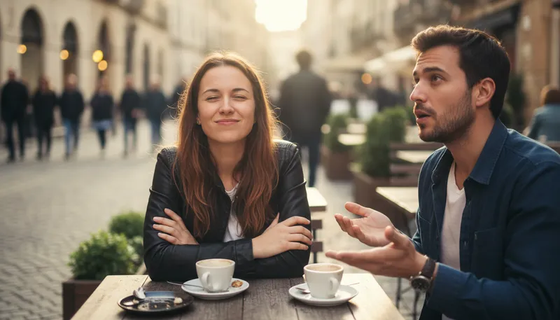 Illustration of says you: someone disagrees or doubts what you said.