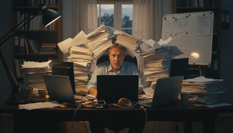 Illustration of up to one's eyeballs: extremely busy or involved in something