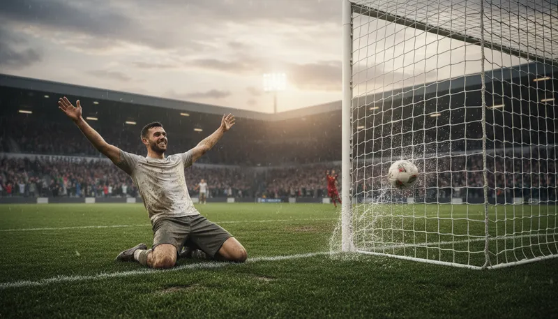 Illustration of find the net: To score a goal in a sport.