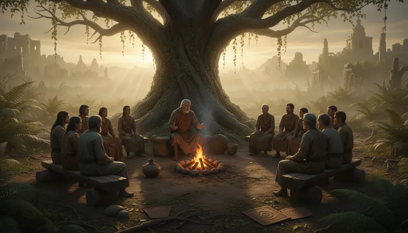 Illustration of dawn of time: the very beginning of existence