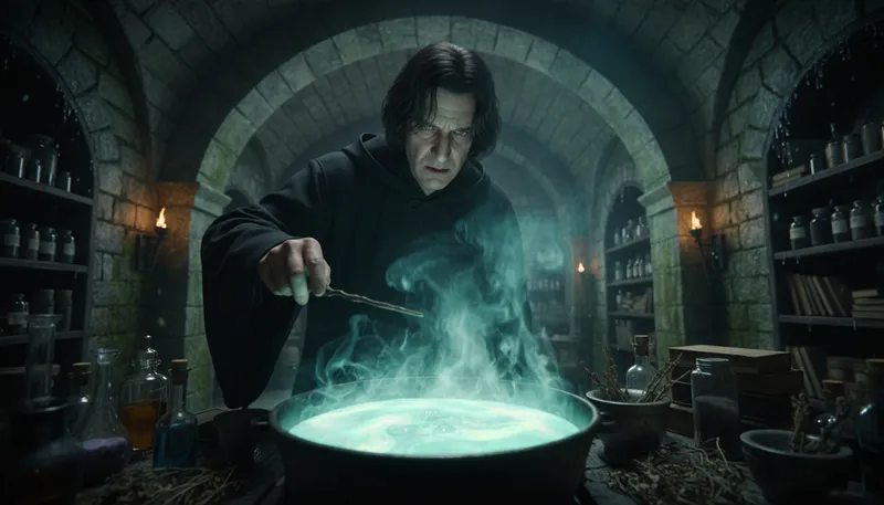 Illustration of snape: A character from the Harry Potter series.