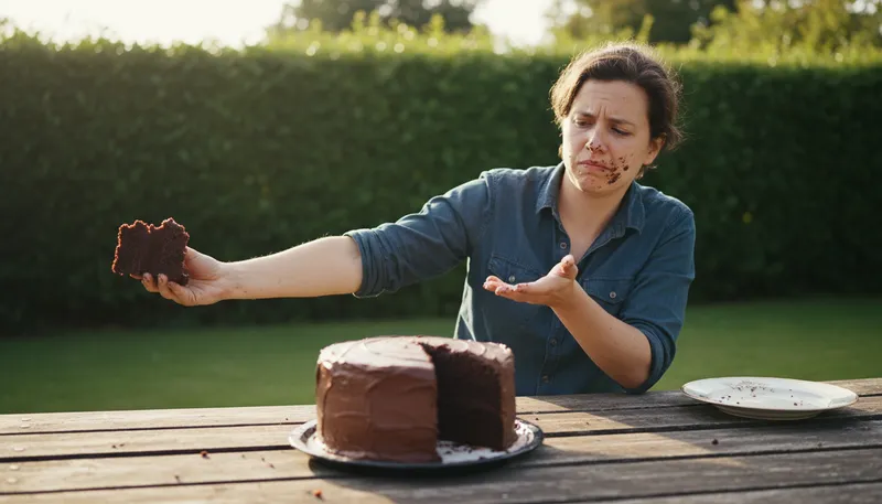Illustration of have one's cake and eat it too: To enjoy two desirable but contradictory things.