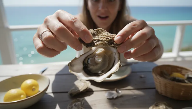 Illustration of oyster: a marine animal with a hard shell, often edible.