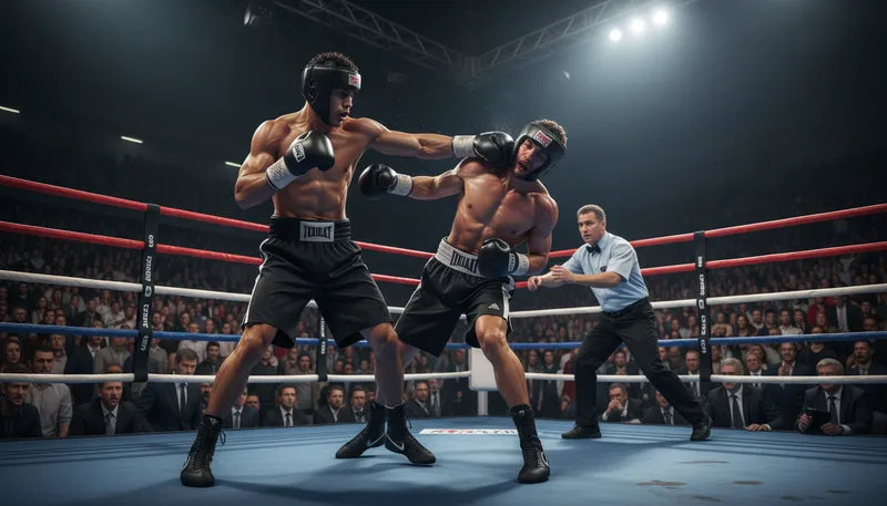 Illustration of knockout: A decisive victory in a contest.