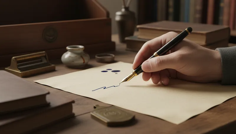 Illustration of nib: The pointed end of a pen that writes.
