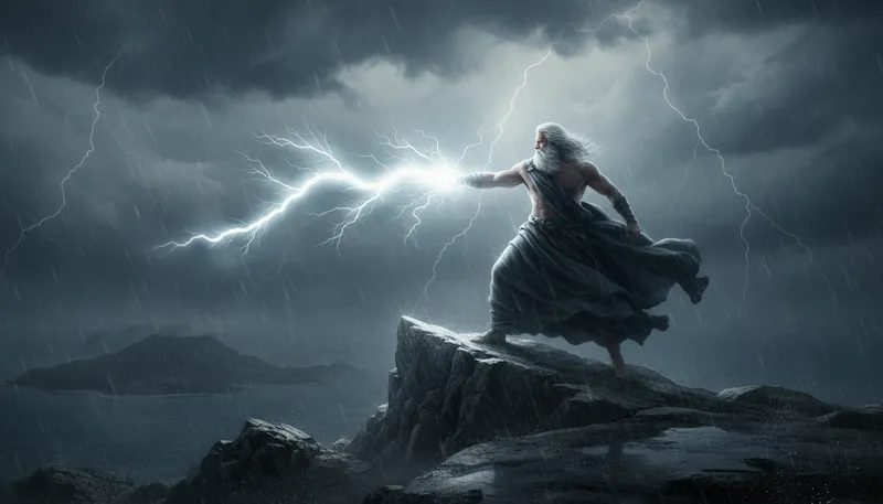 Illustration of zeus: king of the gods in Greek mythology