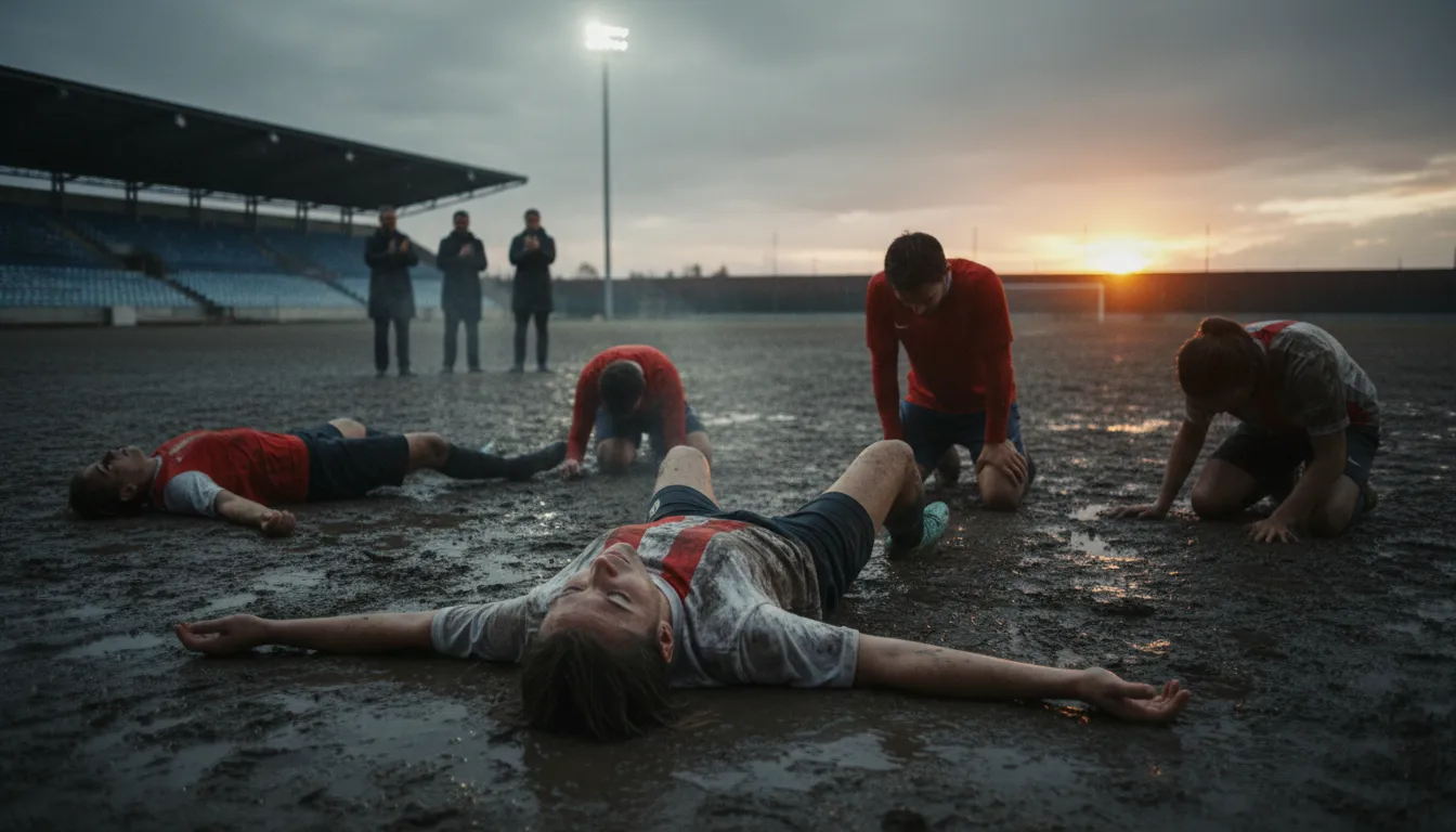 Ilustración de leave it all on the field: Give maximum effort in a challenge.