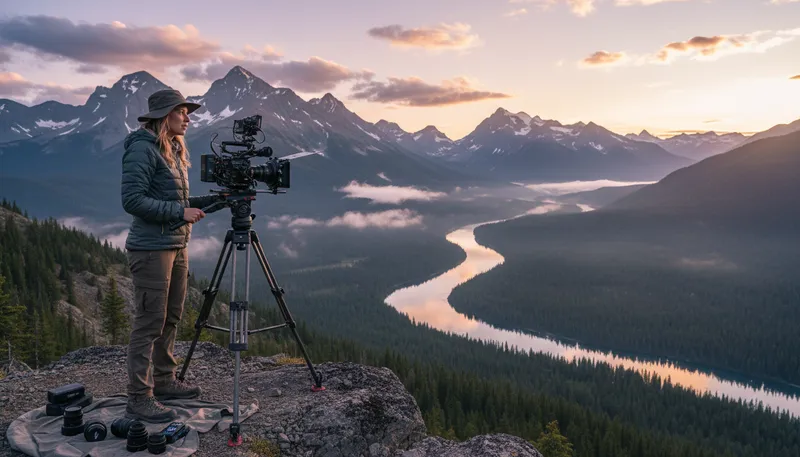 Illustration of cinematography: The art of capturing motion pictures.