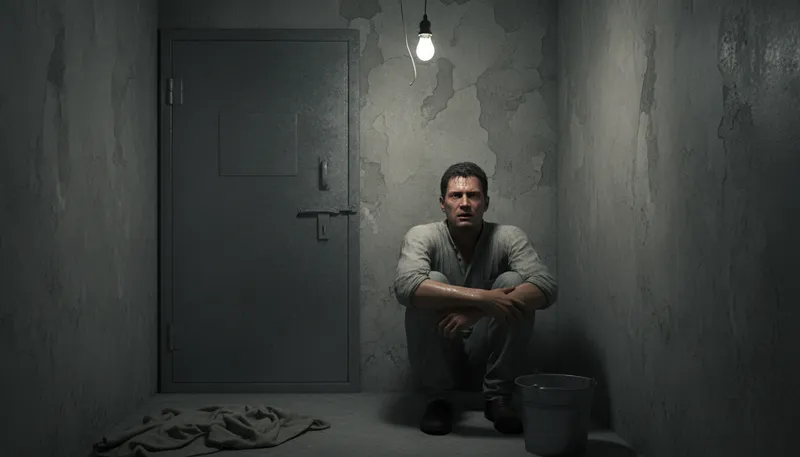 Illustration of confinement: The state of being confined or restricted.