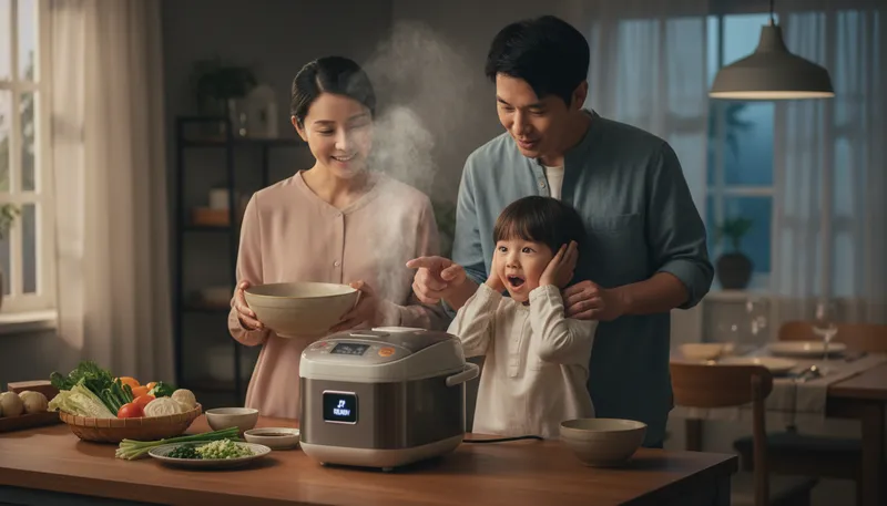 Illustration of cooker: An appliance for cooking food.
