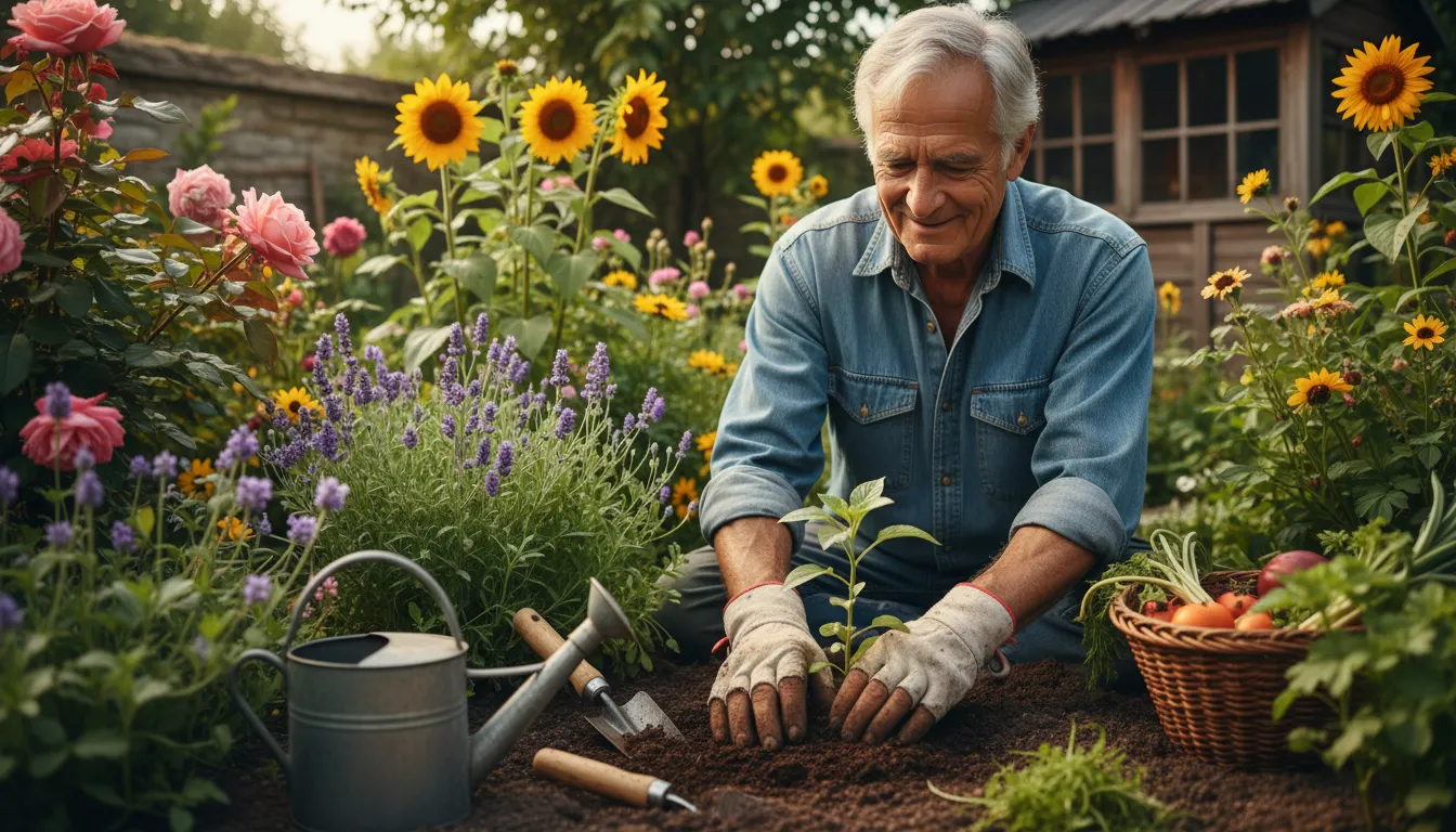 green fingers का चित्र: skill in gardening or growing plants