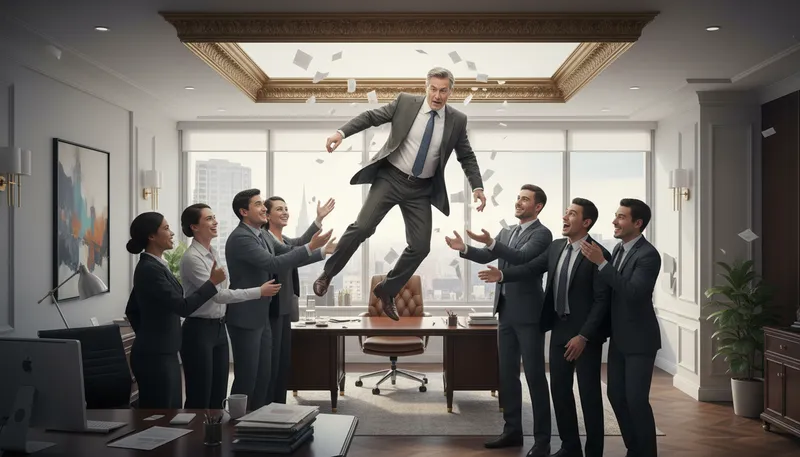 Illustration of kick upstairs: Promote someone to a higher position.