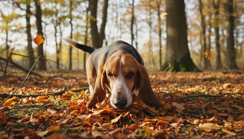 Illustration of basset: A breed of dog with long ears and short legs.