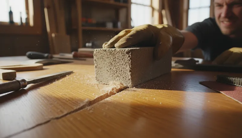 Illustration of abrasive: Rough or harsh, often causing wear.