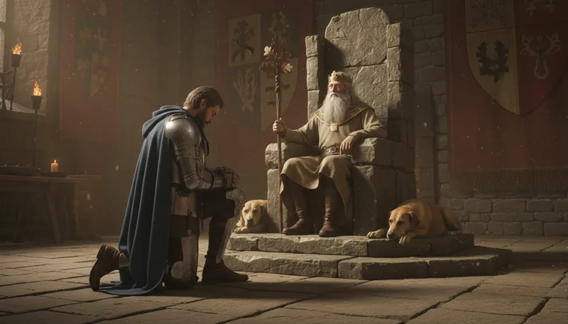 Illustration of sire: A respectful term for a father or lord.