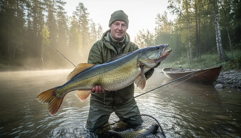 Illustration of zander: A type of fish, similar to pike or perch.