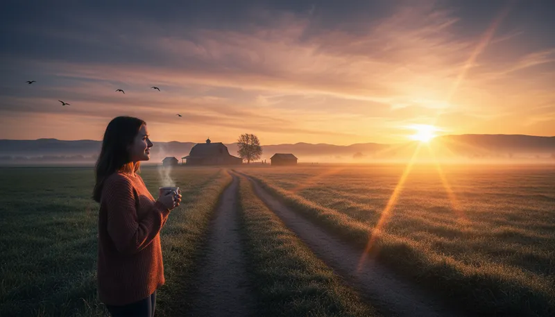 Illustration of east: the direction towards the sunrise