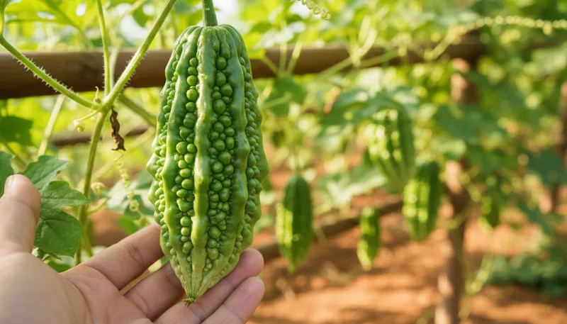 Illustration of goya: A type of small, sweet melon.