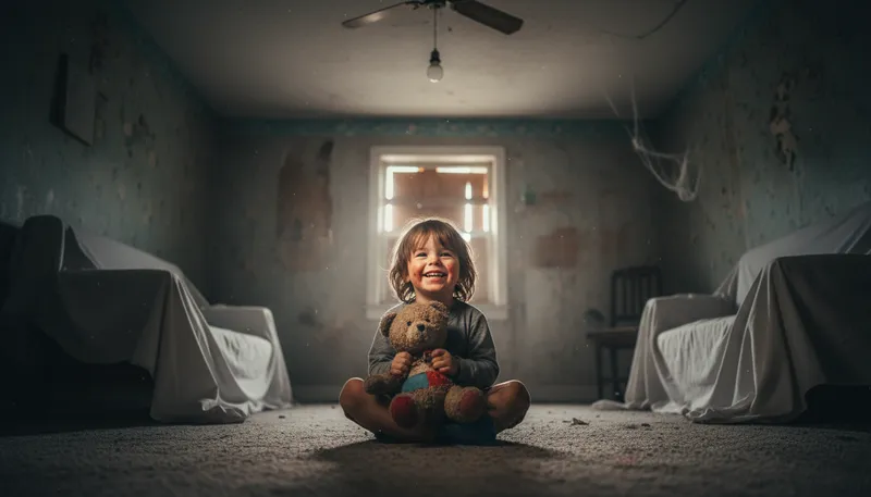Illustration of childlike: Having innocence and wonder like a child.