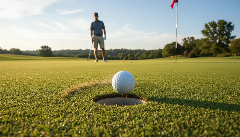 Illustration of fairway: the part of a golf course between tee and green