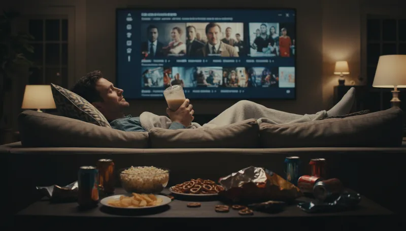 Illustration of horizontal refreshments: Food or drinks consumed while lying down.