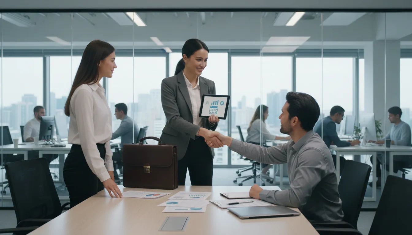 Illustration de PEO : A firm providing human resource services for other businesses.