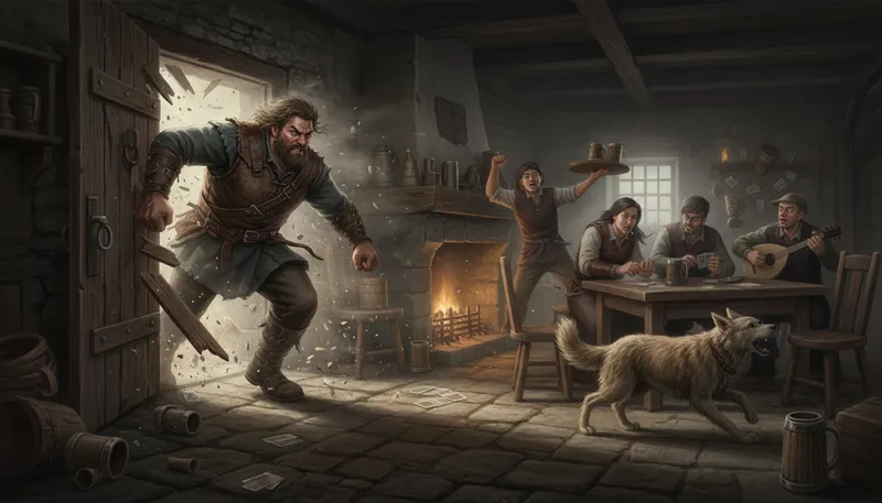 Illustration of brute: A rough or violent person or animal.