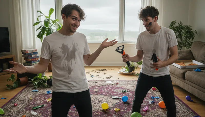 Illustration of evil twin: a mischievous or bad version of oneself