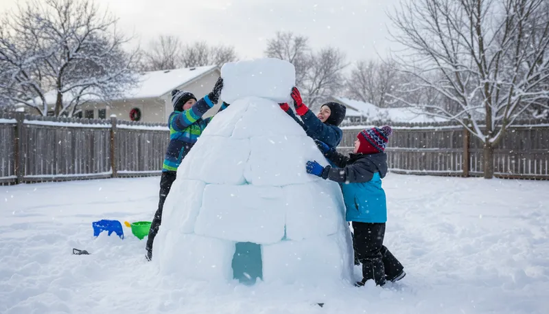 Illustration of igloo: A dome-shaped ice house.