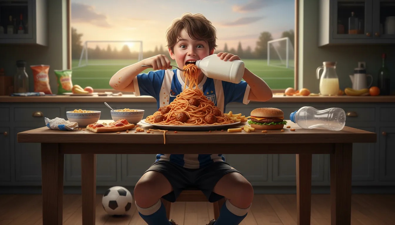 Illustration of eat like a horse: To regularly eat very large amounts of food.