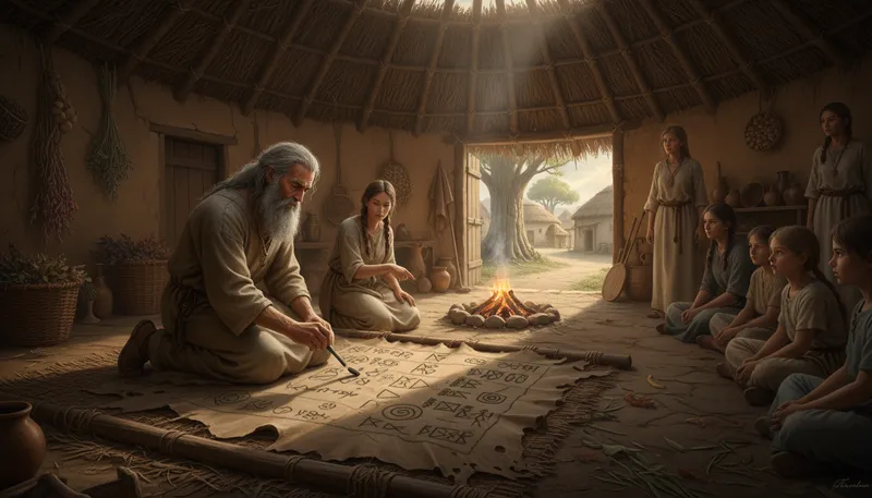 Illustration of chronicler: A person who records historical events.
