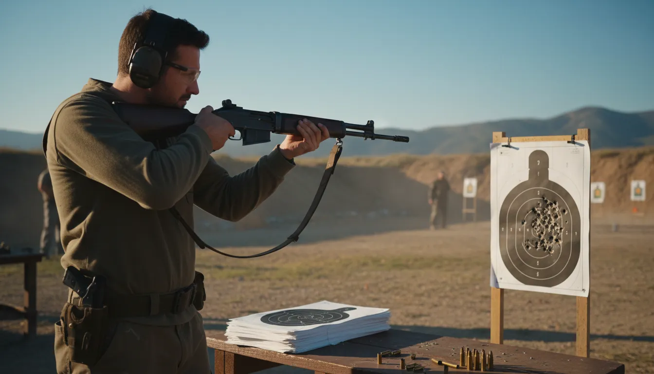 “marksmanship” kelimesinin çizimi: The skill of shooting accurately.