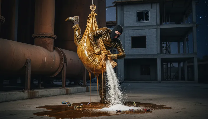 Illustration of meet a sticky end: Experience a disastrous or unfortunate fate.