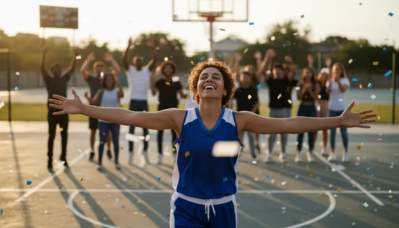 Illustration of euphoria: A feeling of intense happiness or excitement.