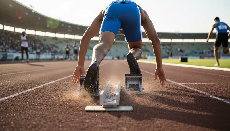 Illustration of race out of the traps: to start quickly and energetically