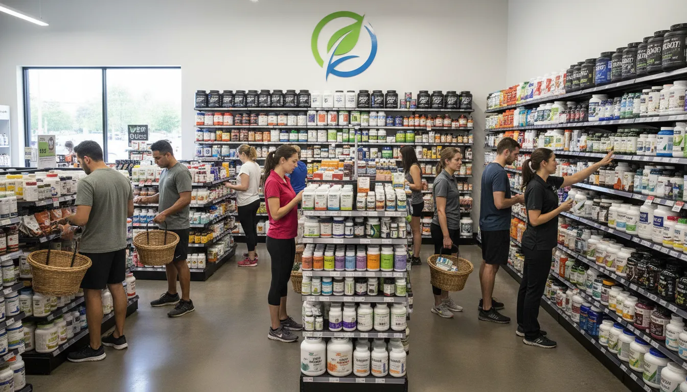 Ilustrasi GNC: An abbreviation for a health and nutrition store.