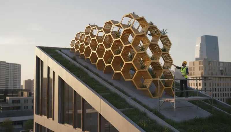 Illustration of comb: a structure resembling a honeycomb