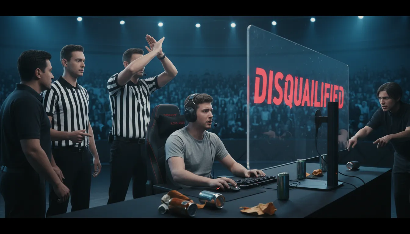 Hình minh họa cho DQ: To disqualify someone from a competition.