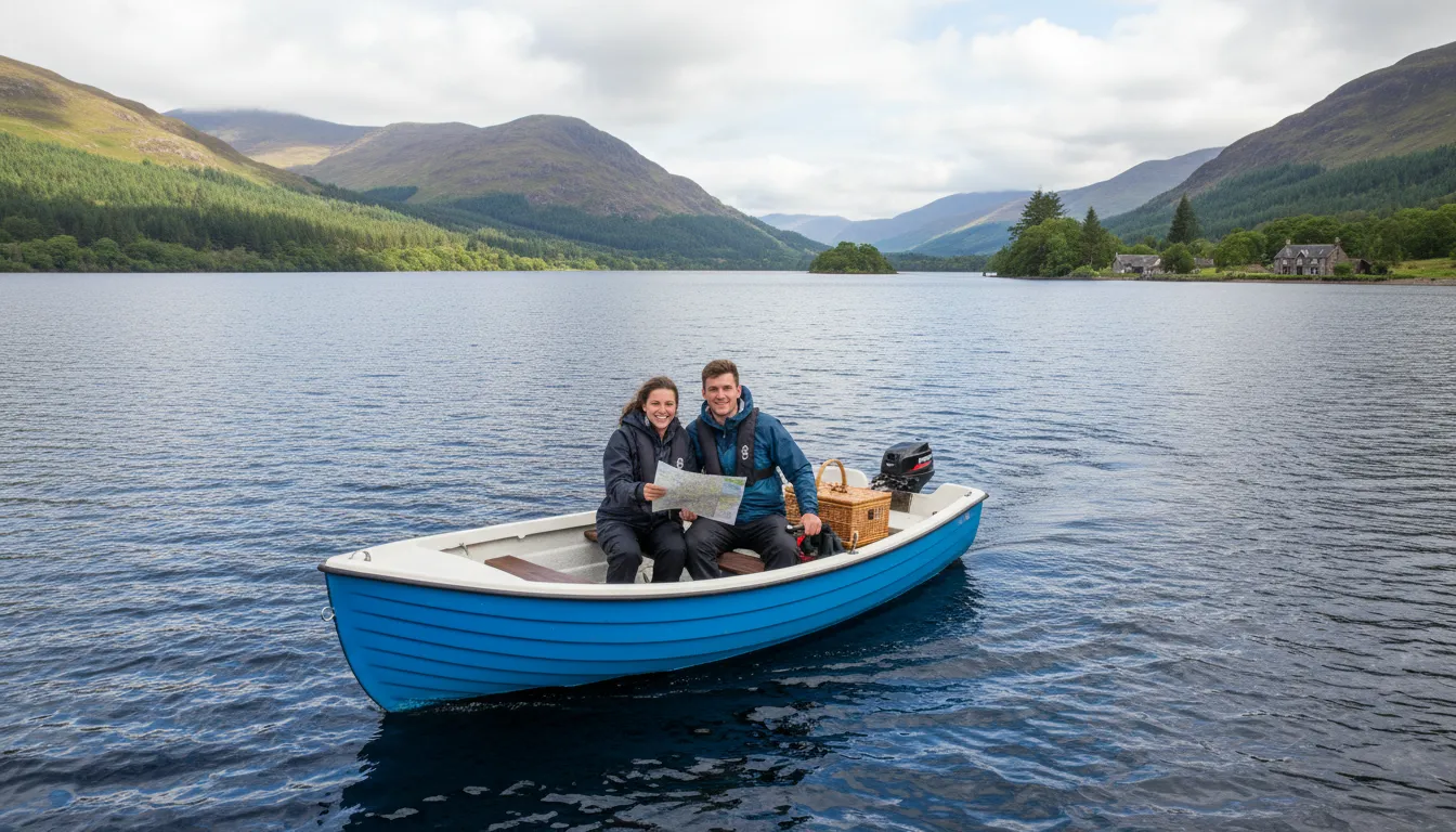 Lomond 的插圖：A lake in Scotland, known for its beauty.