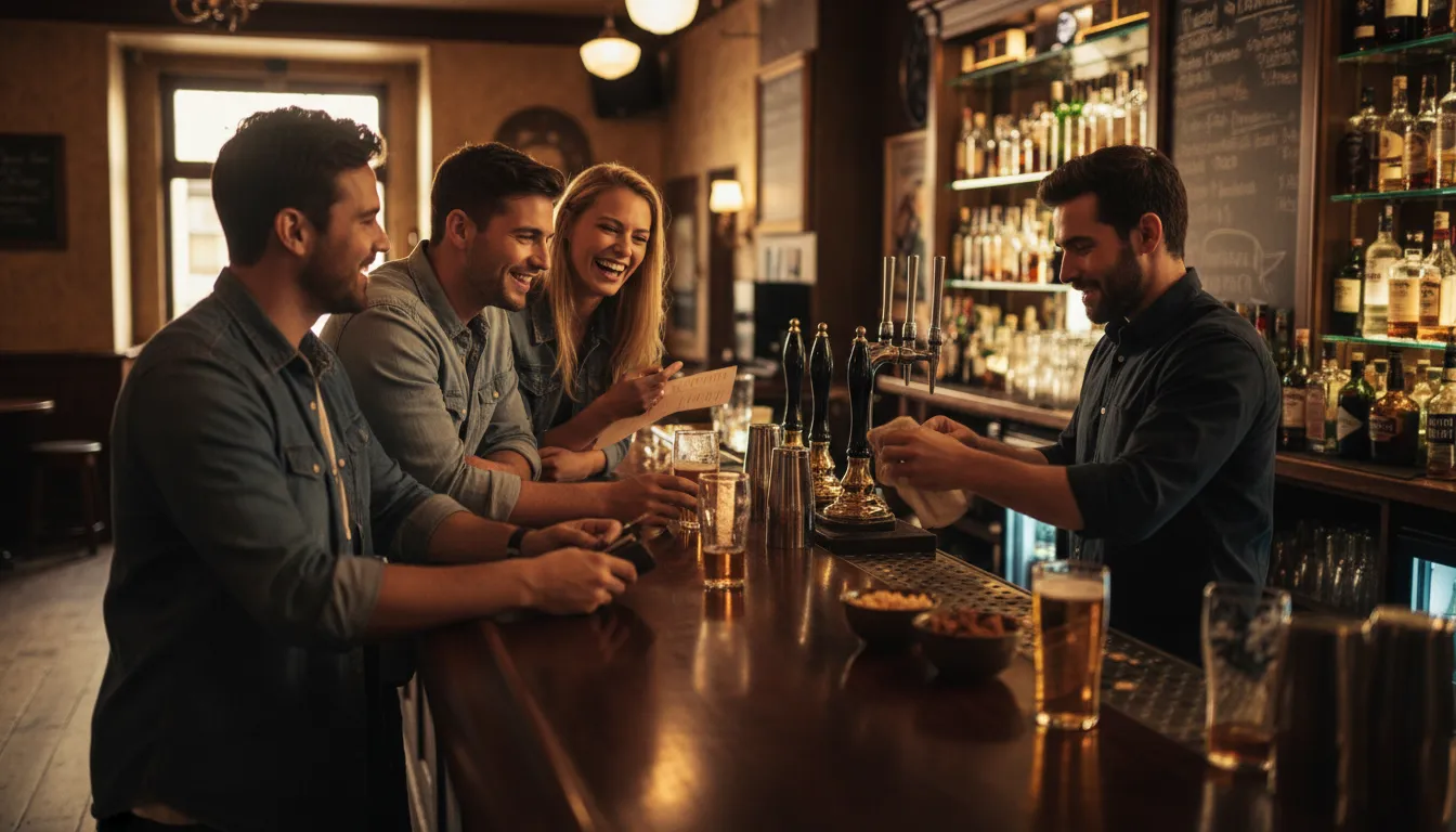 belly up का चित्र: to approach a bar or counter