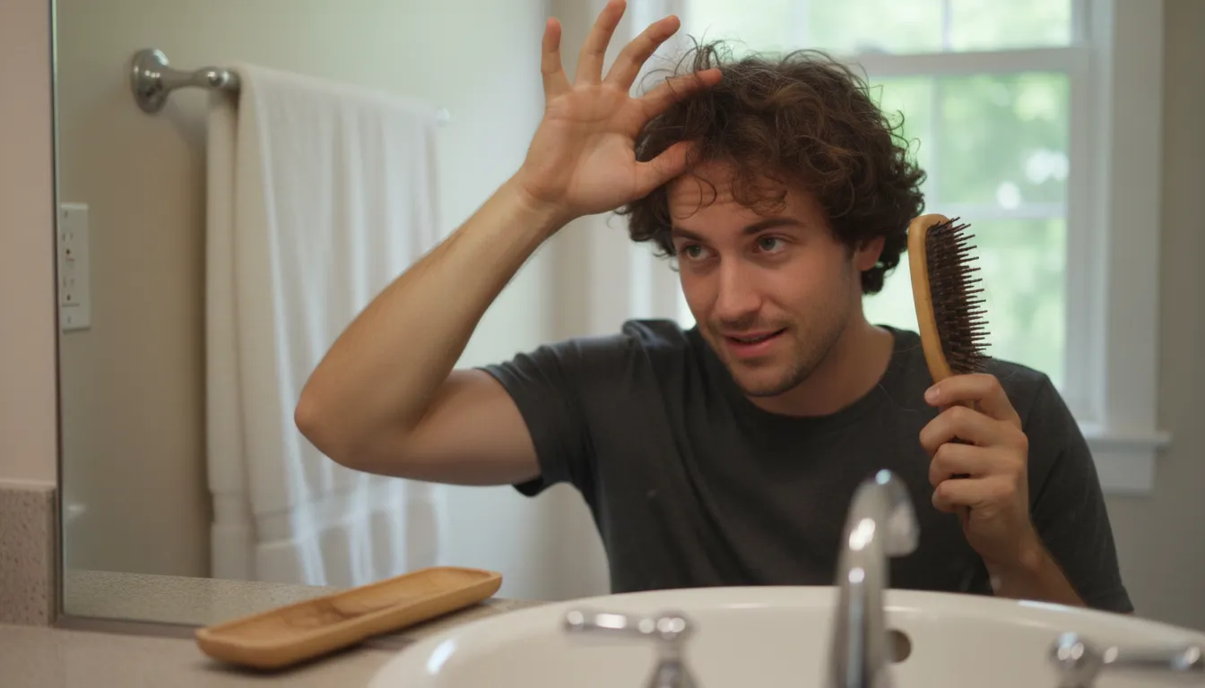 Иллюстрация Welsh comb: The fingers used to brush or fix hair.