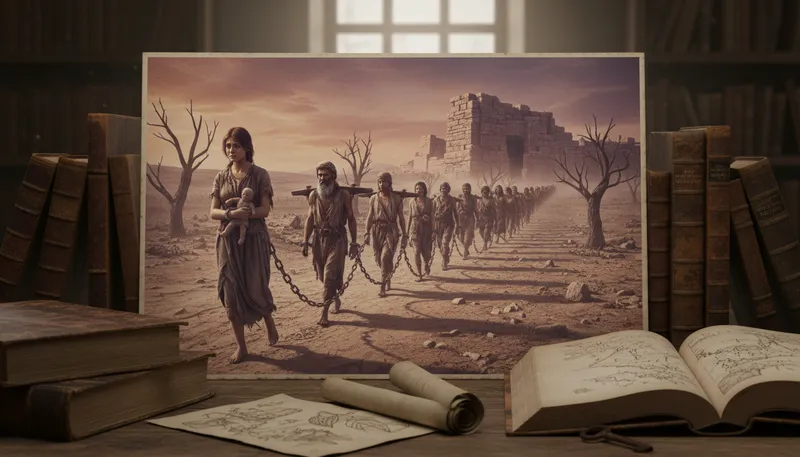 Illustration of enslavement: The state of being a slave.