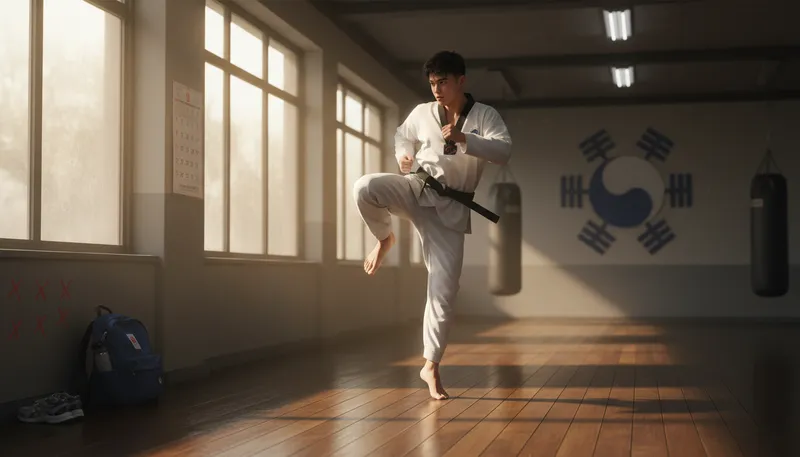 Illustration of tae: a traditional Korean martial art