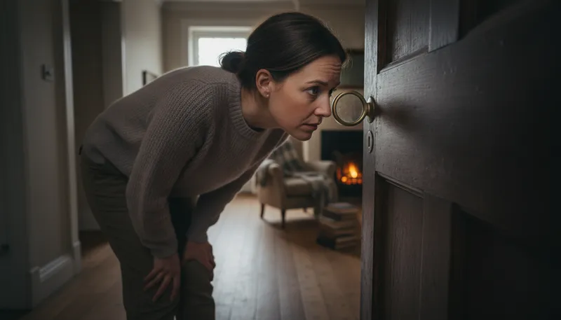 Illustration of keyhole: the hole in a door for a key.