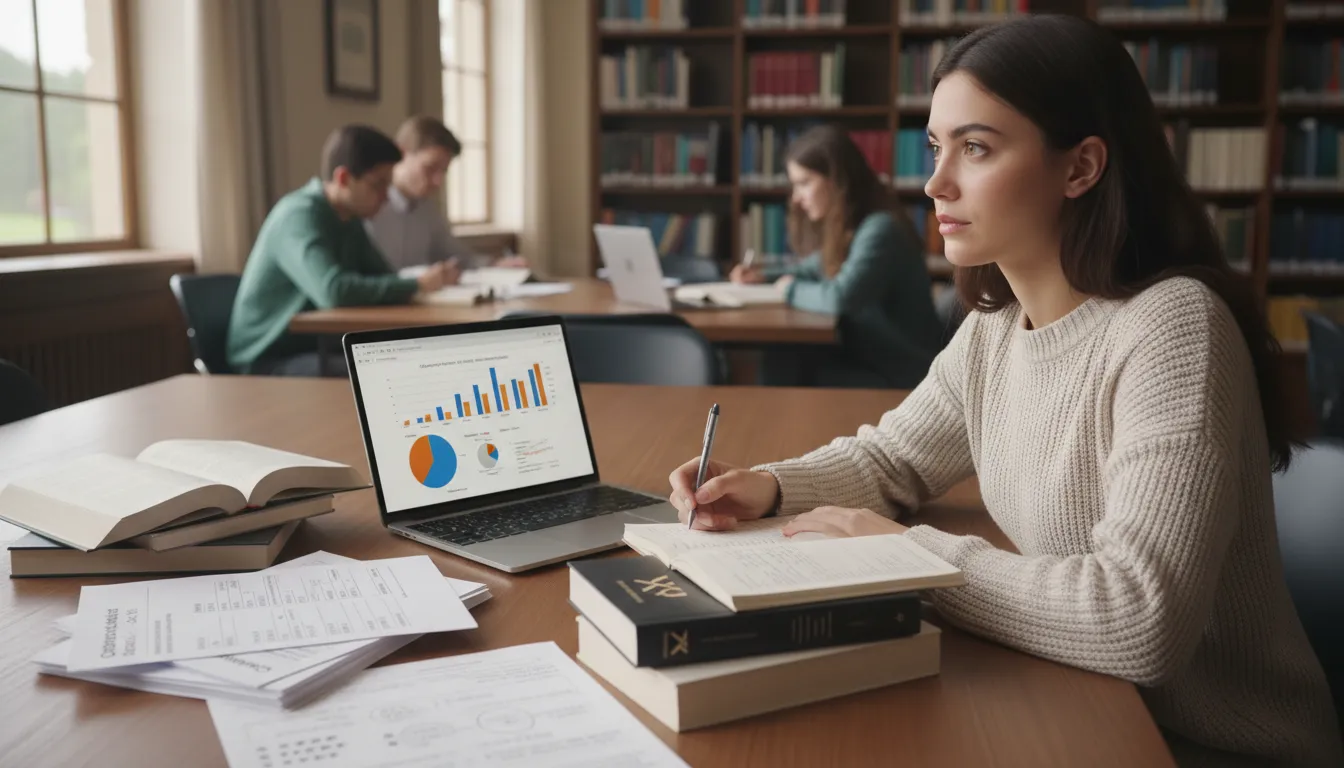 Illustration of statistics: The study of collecting and analyzing numerical data.