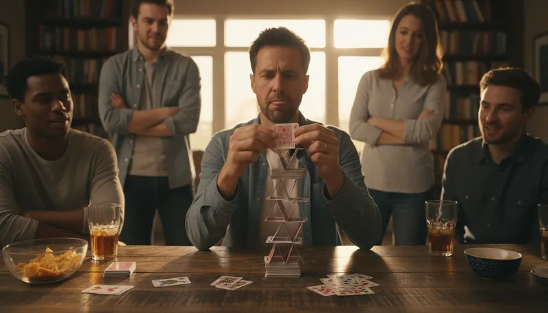 Illustration of stack the cards: to arrange or manipulate for advantage.