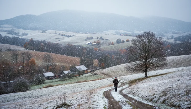 Illustration of snow: to cover with snow