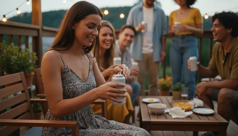Illustration of booze can: a container for alcoholic beverages