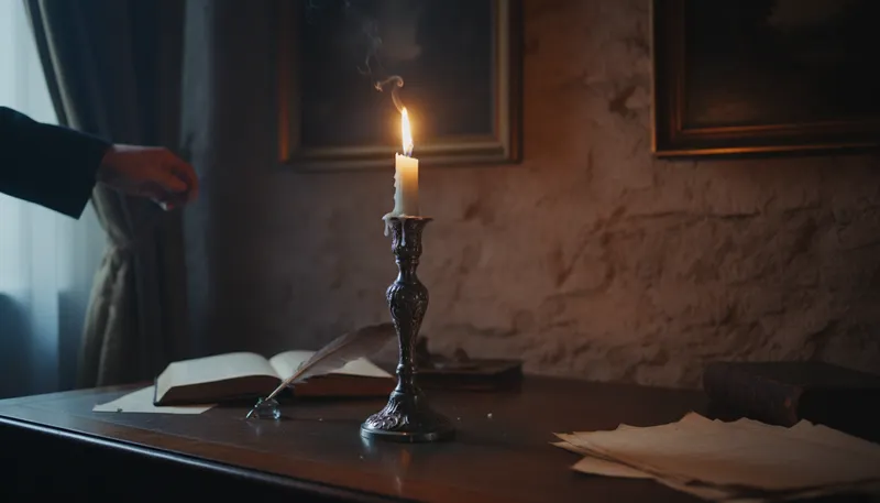 Illustration of candlestick: A holder for a candle.
