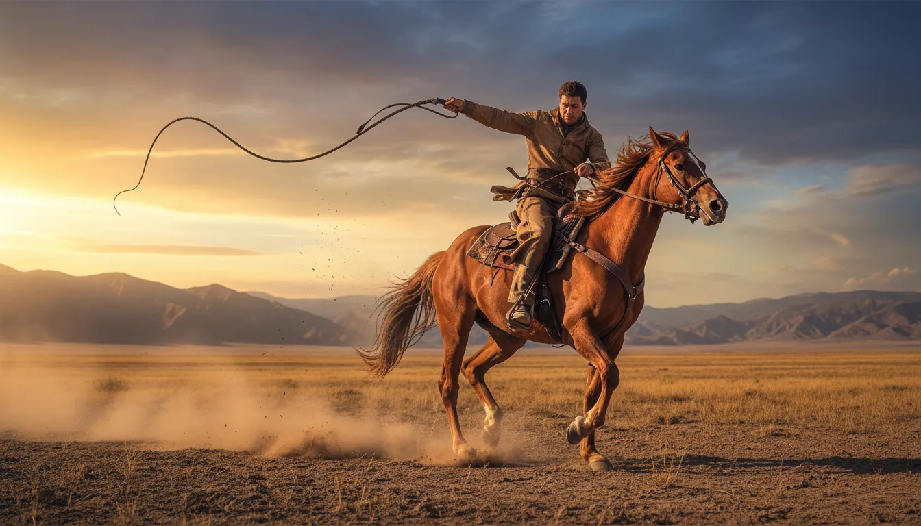 Ilustração de whip: to strike with a long piece of leather